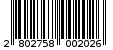 Γραμμωτός κωδικός 2802758002026