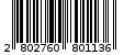 Γραμμωτός κωδικός 2802760801136
