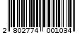 Γραμμωτός κωδικός 2802774001034