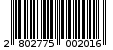 Γραμμωτός κωδικός 2802775002016