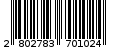 Γραμμωτός κωδικός 2802783701024