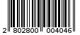 Γραμμωτός κωδικός 2802800004046