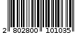 Γραμμωτός κωδικός 2802800101035