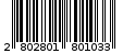 Γραμμωτός κωδικός 2802801801033