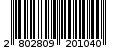 Γραμμωτός κωδικός 2802809201040
