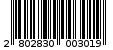 Γραμμωτός κωδικός 2802830003019