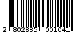Γραμμωτός κωδικός 2802835001041