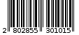 Γραμμωτός κωδικός 2802855301015