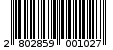 Γραμμωτός κωδικός 2802859001027