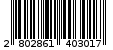 Γραμμωτός κωδικός 2802861403017