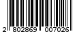 Γραμμωτός κωδικός 2802869007026