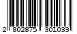 Γραμμωτός κωδικός 2802875301033