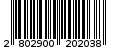 Γραμμωτός κωδικός 2802900202038