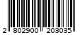 Γραμμωτός κωδικός 2802900203035