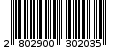 Γραμμωτός κωδικός 2802900302035