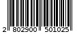 Γραμμωτός κωδικός 2802900501025