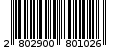 Γραμμωτός κωδικός 2802900801026