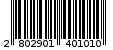 Γραμμωτός κωδικός 2802901401010