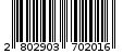 Γραμμωτός κωδικός 2802903702016