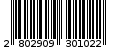Γραμμωτός κωδικός 2802909301022