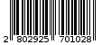Γραμμωτός κωδικός 2802925701028