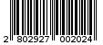 Γραμμωτός κωδικός 2802927002024