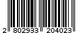 Γραμμωτός κωδικός 2802933204023