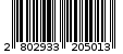 Γραμμωτός κωδικός 2802933205013