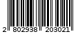 Γραμμωτός κωδικός 2802938203021
