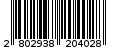 Γραμμωτός κωδικός 2802938204028