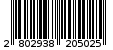 Γραμμωτός κωδικός 2802938205025