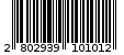 Γραμμωτός κωδικός 2802939101012