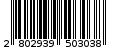 Γραμμωτός κωδικός 2802939503038