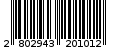 Γραμμωτός κωδικός 2802943201012