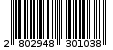 Γραμμωτός κωδικός 2802948301038
