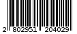 Γραμμωτός κωδικός 2802951204029