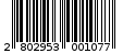 Γραμμωτός κωδικός 2802953001077