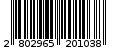 Γραμμωτός κωδικός 2802965201038