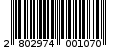 Γραμμωτός κωδικός 2802974001070