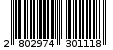 Γραμμωτός κωδικός 2802974301118