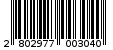 Γραμμωτός κωδικός 2802977003040