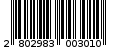 Γραμμωτός κωδικός 2802983003010