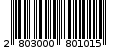Γραμμωτός κωδικός 2803000801015