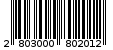 Γραμμωτός κωδικός 2803000802012