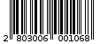 Γραμμωτός κωδικός 2803006001068