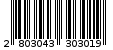 Γραμμωτός κωδικός 2803043303019