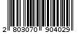Γραμμωτός κωδικός 2803070904029