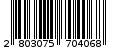 Γραμμωτός κωδικός 2803075704068