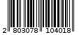 Γραμμωτός κωδικός 2803078104018