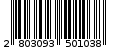 Γραμμωτός κωδικός 2803093501038